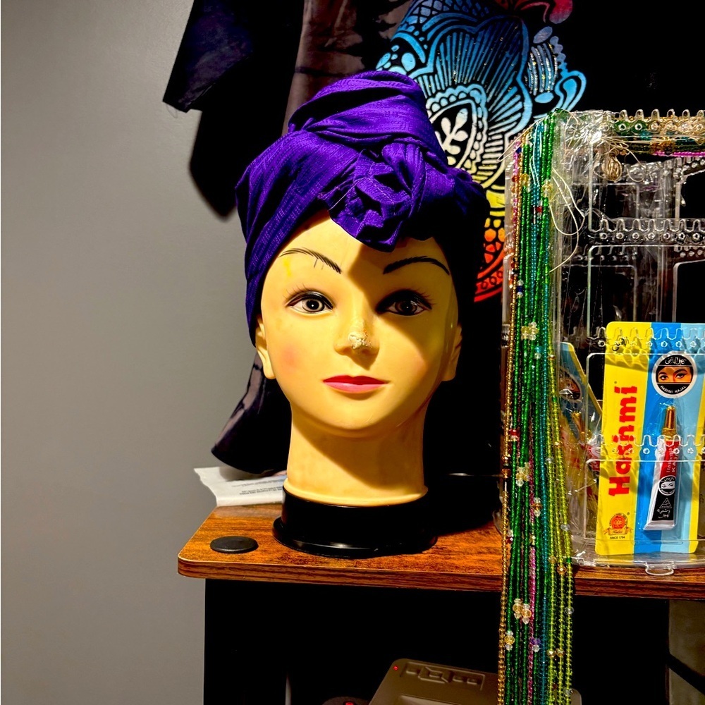 Purple African Print Head wrap, Tie, scarf